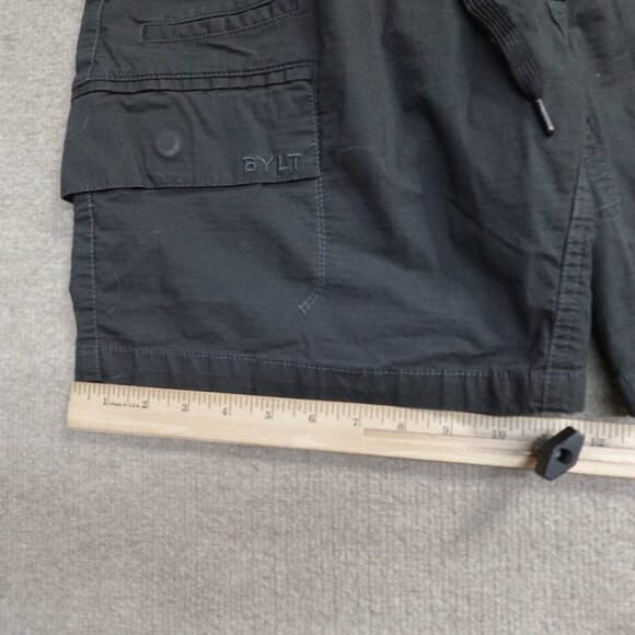 Bylt Shorts 2XL Black Gray Cargo Ripstop Drawstring 6.5" Stretch Waist - Picture 4 of 10